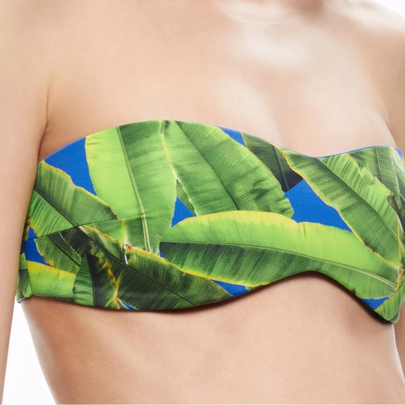 Alice + Olivia Peri Reversible Bandeau Bikini Top in Palm NWT - Picture 4 of 12